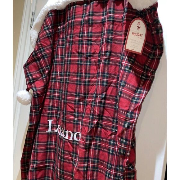 Pottery Barn Kids Leland Tartan Plaid Santa Bag Sack Christmas Stocking 33 x 40 - Picture 2 of 16
